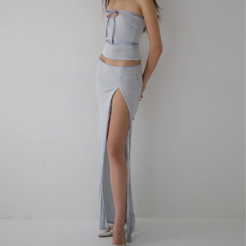 Nwt Light Blue Buci Matching Skirt & Top Set